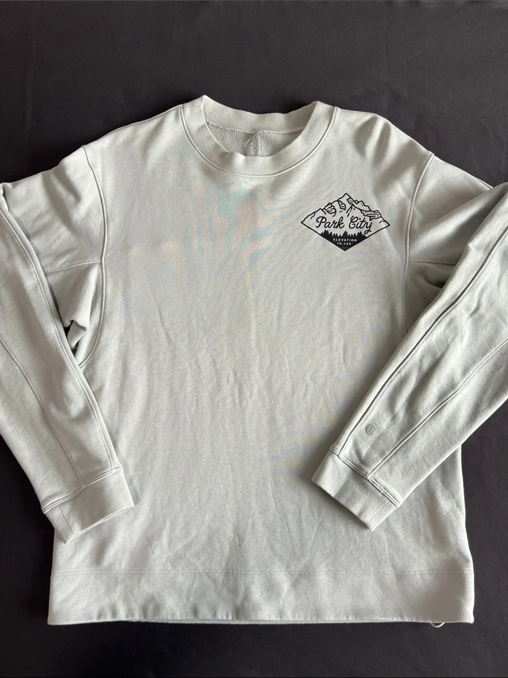 lululemon athletica Light Gray Crewneck Sweatshirt with Chest Logo